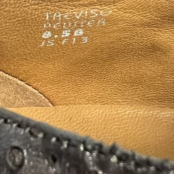 Earthies Santana Pewter Shoes Womens 8.5B Gray Leather Lace Up Wingtip Oxford - Picture 8 of 12